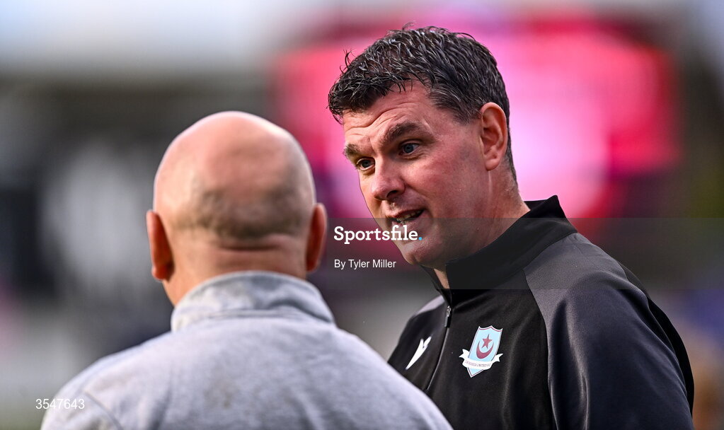 21 August 2026; Drogheda United manager Kevin Doherty before the SSE Airtricity Men’s Premier Division match between Drogheda United and St Patrick's Athletic at Sullivan & Lambe Park in Drogheda, Louth. Photo by Tyler Miller/Sportsfile
