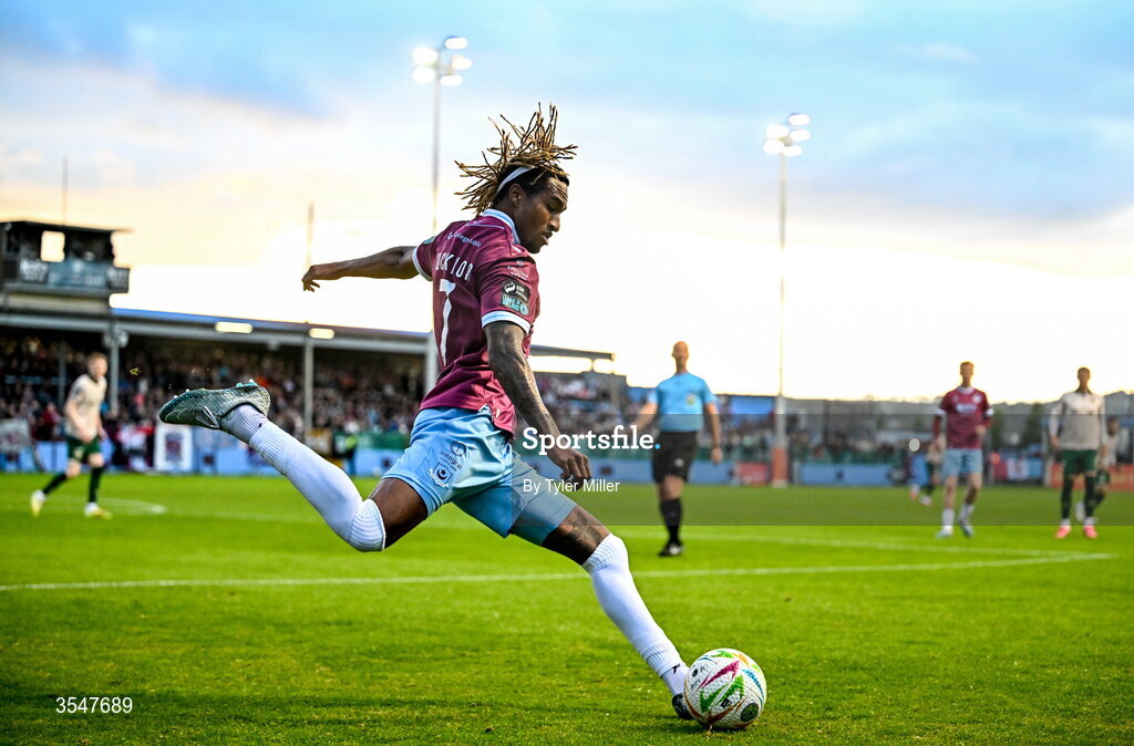 21 August 2026; Jason Bucknor of Drogheda United during the SSE Airtricity Men’s Premier Division match between Drogheda United and St Patrick's Athletic at Sullivan & Lambe Park in Drogheda, Louth. Photo by Tyler Miller/Sportsfile