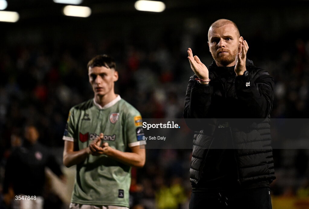 21 August 2026; Derry City interim manager Mark Connolly after his side's defeat in the SSE Airtricity Men’s Premier Division match between Bohemians and Derry City at Dalymount Park in Dublin. Photo by Seb Daly/Sportsfile