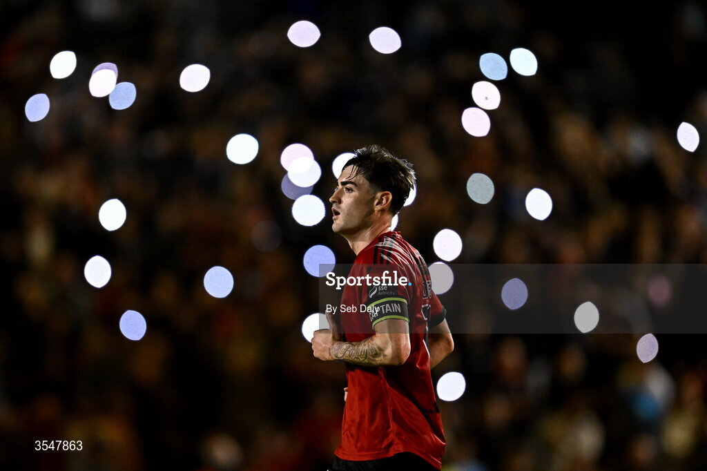 21 August 2026; Dawson Devoy of Bohemians during the SSE Airtricity Men’s Premier Division match between Bohemians and Derry City at Dalymount Park in Dublin. Photo by Seb Daly/Sportsfile