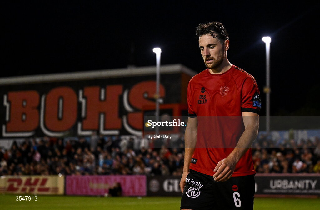 21 August 2026; Jordan Flores of Bohemians during the SSE Airtricity Men’s Premier Division match between Bohemians and Derry City at Dalymount Park in Dublin. Photo by Seb Daly/Sportsfile