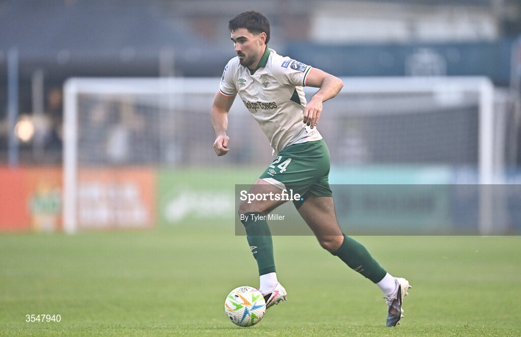 21 August 2026; Luke Turner of St Patrick's Athletic during the SSE Airtricity Men’s Premier Division match between Drogheda United and St Patrick's Athletic at Sullivan & Lambe Park in Drogheda, Louth. Photo by Tyler Miller/Sportsfile