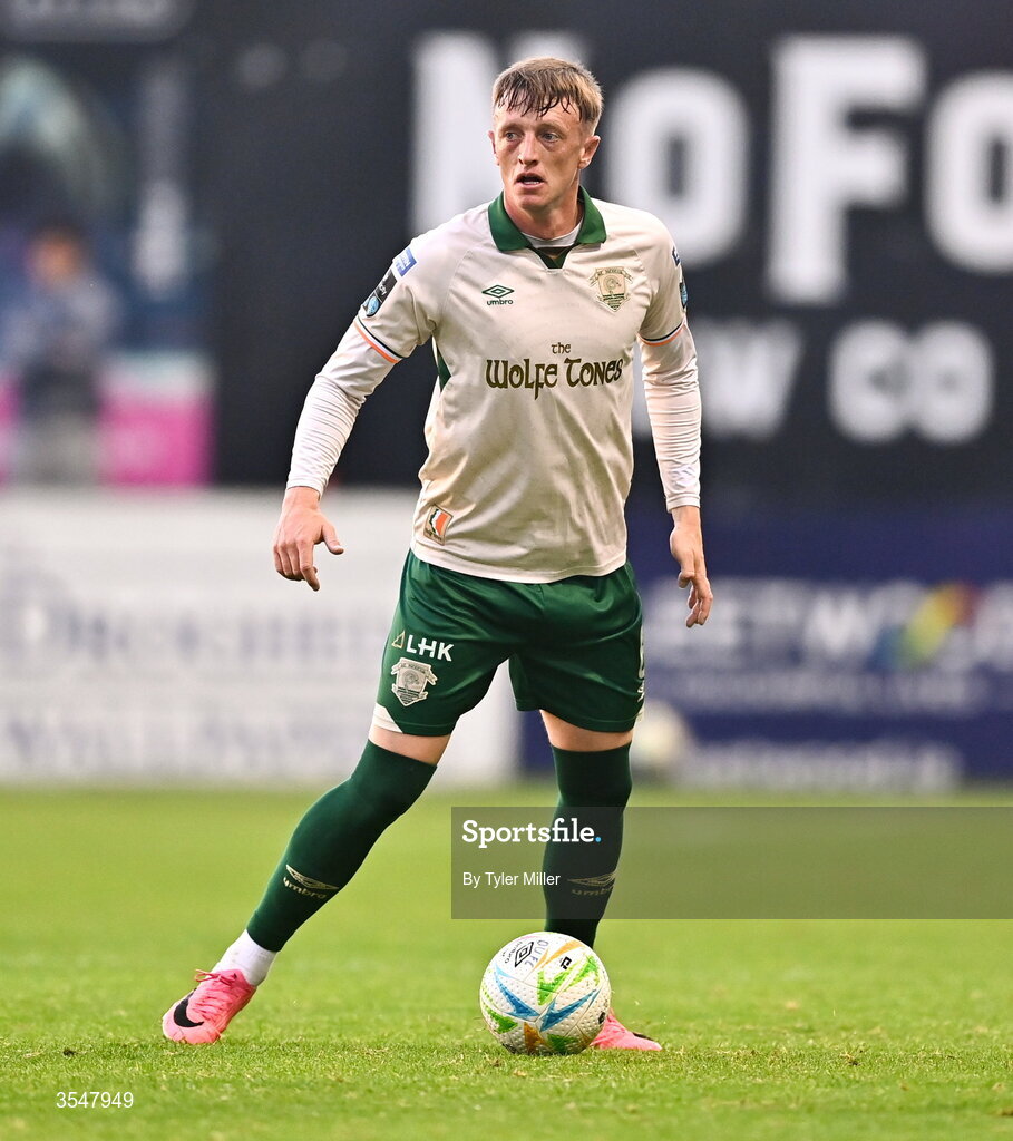 21 August 2026; Chris Forrester of St Patrick's Athletic during the SSE Airtricity Men’s Premier Division match between Drogheda United and St Patrick's Athletic at Sullivan & Lambe Park in Drogheda, Louth. Photo by Tyler Miller/Sportsfile