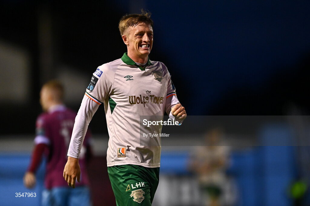 21 August 2026; Chris Forrester of St Patrick's Athletic during the SSE Airtricity Men’s Premier Division match between Drogheda United and St Patrick's Athletic at Sullivan & Lambe Park in Drogheda, Louth. Photo by Tyler Miller/Sportsfile