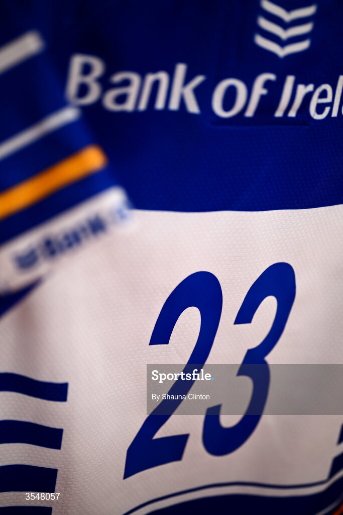 22 August 2026; The jersey of Amy Larn of Leinster is seen in the dressing-room ahead of the Vodafone Womens Interprovincial Championship Round 3 match between Ulster and Leinster at Affidea Stadium in Belfast. Photo by Shauna Clinton/Sportsfile
