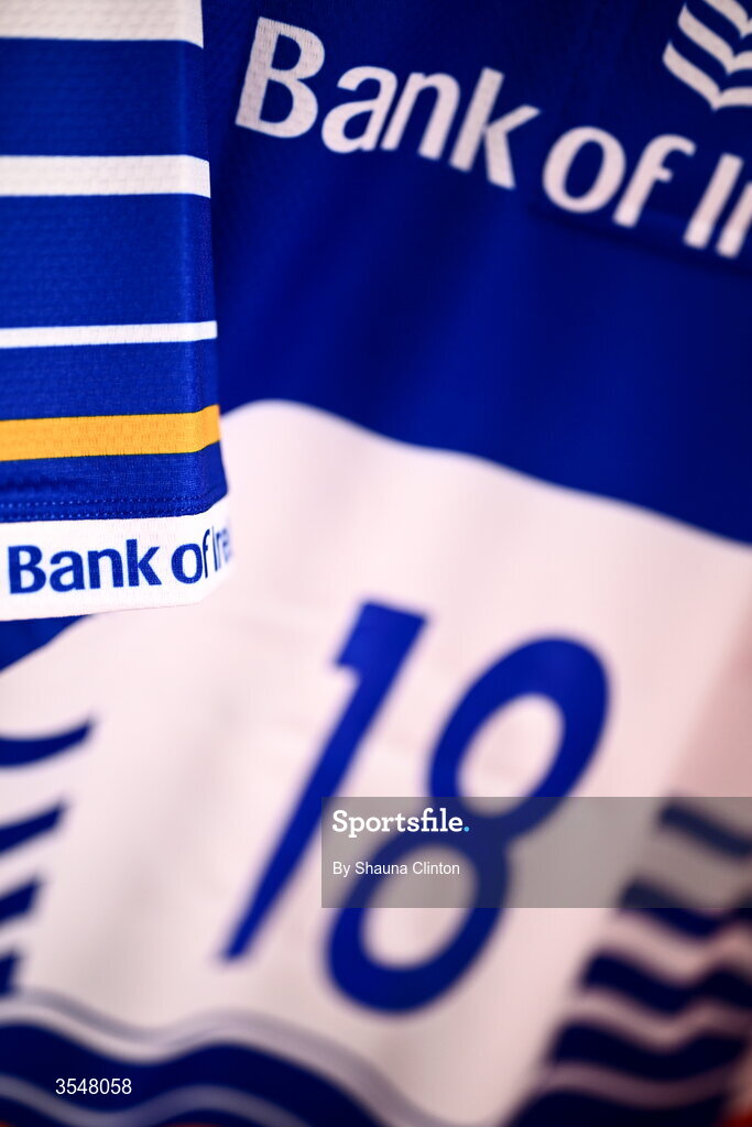 22 August 2026; The jersey of Hope Lowney of Leinster is seen in the dressing-room ahead of the Vodafone Womens Interprovincial Championship Round 3 match between Ulster and Leinster at Affidea Stadium in Belfast. Photo by Shauna Clinton/Sportsfile