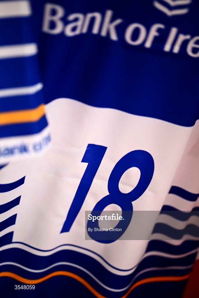 22 August 2026; The jersey of Hope Lowney of Leinster is seen in the dressing-room ahead of the Vodafone Womens Interprovincial Championship Round 3 match between Ulster and Leinster at Affidea Stadium in Belfast. Photo by Shauna Clinton/Sportsfile