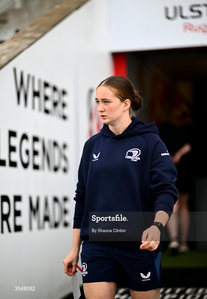 22 August 2026; Ellie O'Sullivan-Sexton of Leinster ahead of the Vodafone Womens Interprovincial Championship Round 3 match between Ulster and Leinster at Affidea Stadium in Belfast. Photo by Shauna Clinton/Sportsfile