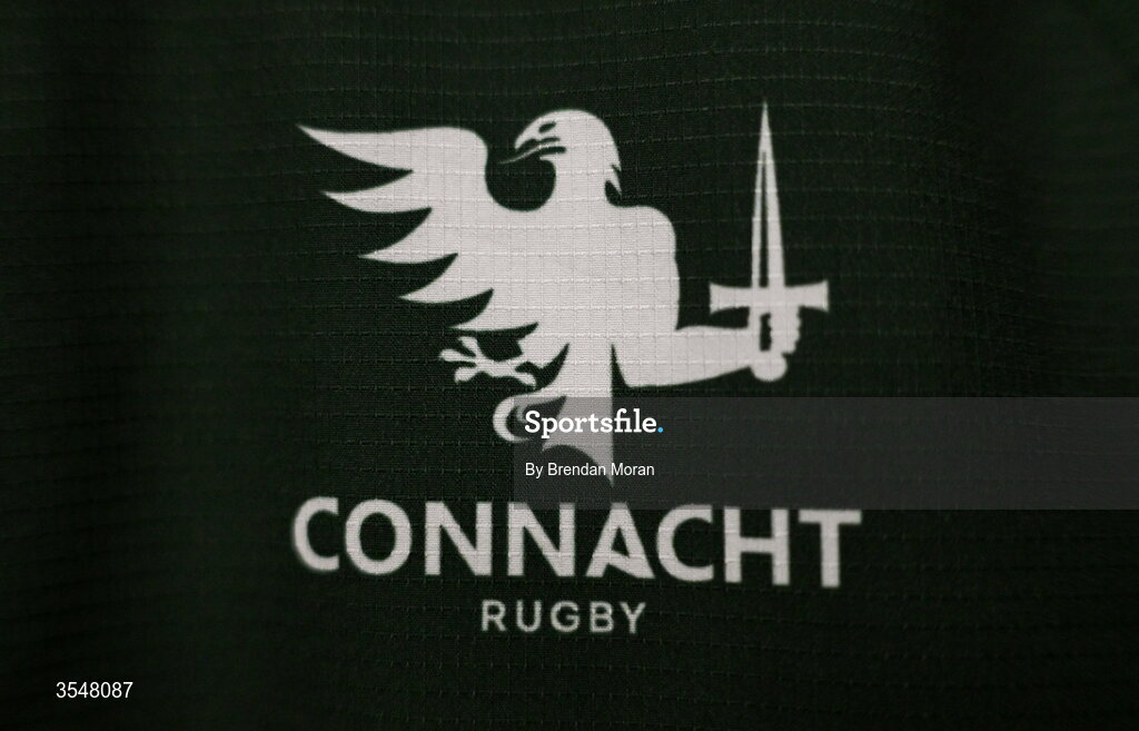 22 August 2026; The club crest on the jersey of Meabh Deely in the Connacht dressingroom before the Vodafone Womens Interprovincial Championship Round 3 match between Connacht and Munster at Dexcom Stadium in Galway. Photo by Brendan Moran/Sportsfile