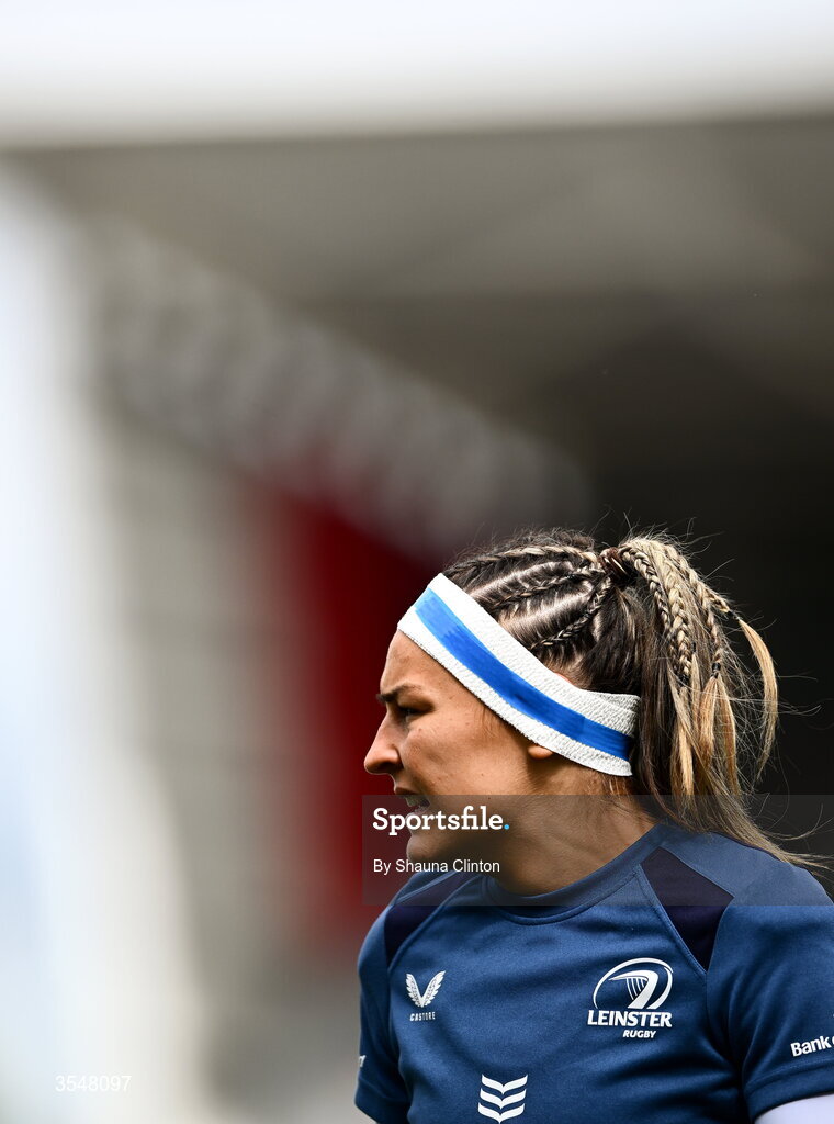 22 August 2026; Erin King of Leinster warms-up before the Vodafone Womens Interprovincial Championship Round 3 match between Ulster and Leinster at Affidea Stadium in Belfast. Photo by Shauna Clinton/Sportsfile