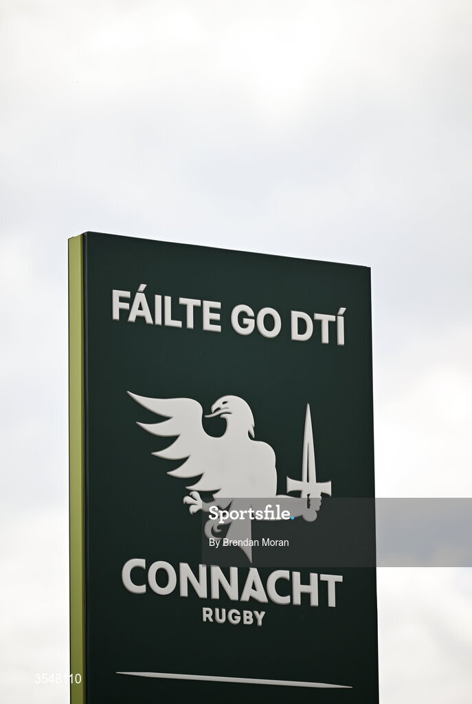 22 August 2026; A general view of Connacht signage before the Vodafone Womens Interprovincial Championship Round 3 match between Connacht and Munster at Dexcom Stadium in Galway. Photo by Brendan Moran/Sportsfile