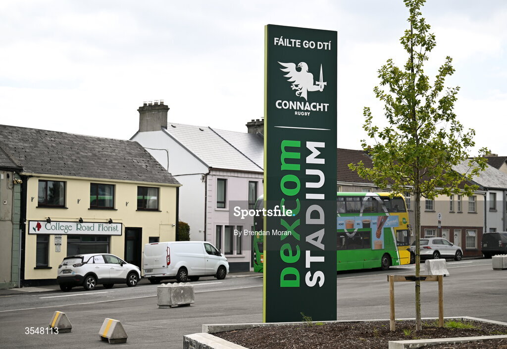 22 August 2026; A general view of Connacht signage before the Vodafone Womens Interprovincial Championship Round 3 match between Connacht and Munster at Dexcom Stadium in Galway. Photo by Brendan Moran/Sportsfile