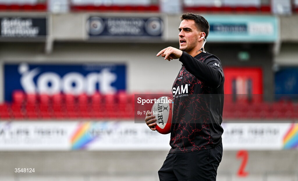 22 August 2026; Ulster player and Ulster women's skills coach James Hume before the Vodafone Womens Interprovincial Championship Round 3 match between Ulster and Leinster at Affidea Stadium in Belfast. Photo by Tyler Miller/Sportsfile