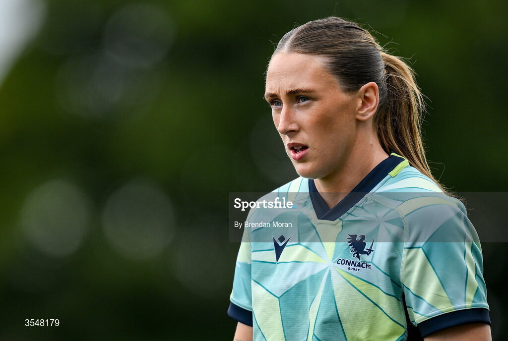 22 August 2026; Anna McGann of Connacht before the Vodafone Womens Interprovincial Championship Round 3 match between Connacht and Munster at Dexcom Stadium in Galway. Photo by Brendan Moran/Sportsfile
