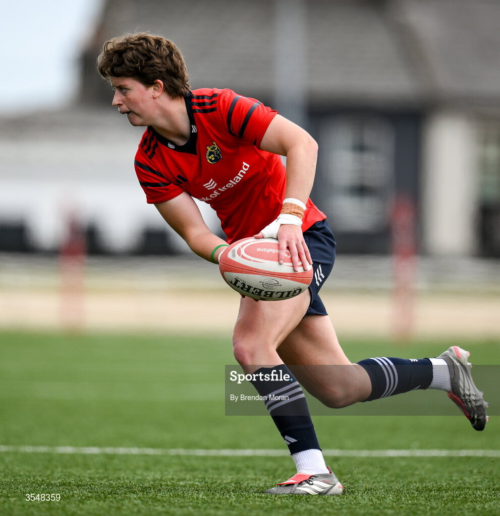 22 August 2026; Caitríona Finn of Munster during the Vodafone Womens Interprovincial Championship Round 3 match between Connacht and Munster at Dexcom Stadium in Galway. Photo by Brendan Moran/Sportsfile
