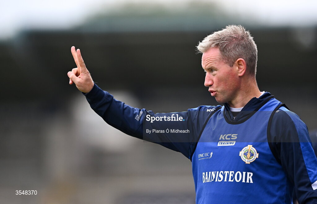 22 August 2026; Ballyboden St Enda's manager Eamon O'Reilly during the PTSB Dublin Senior Club Football Championships Round 2 match between Ballyboden St Enda's and Castleknock at Parnell Park in Dublin. Photo by Piaras Ó Mídheach/Sportsfile