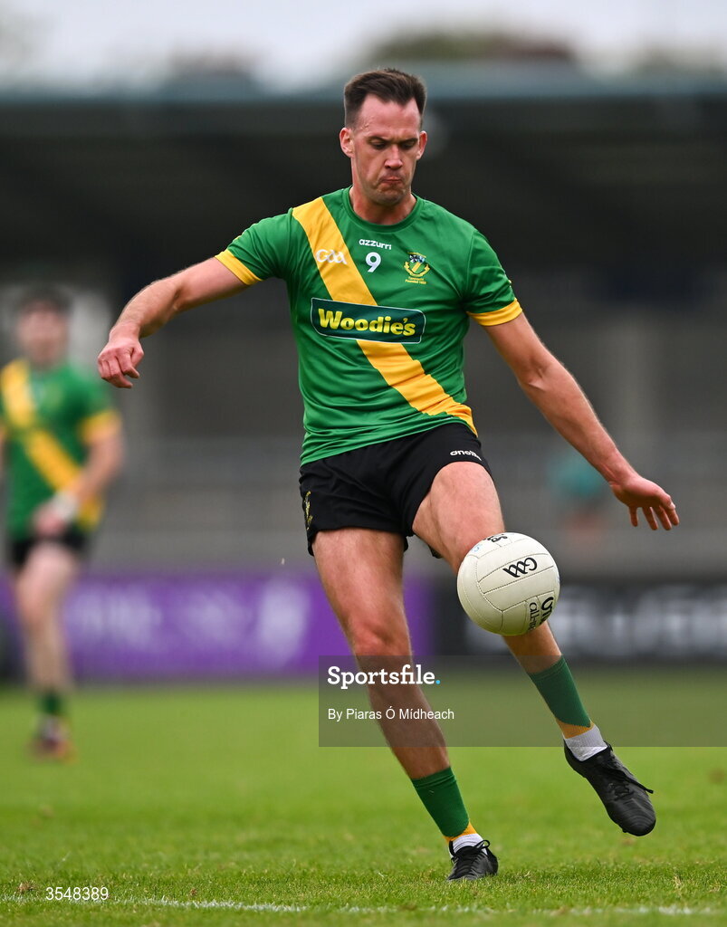 22 August 2026; Ryan Deegan of Thomas Davis during the PTSB Dublin Senior Club Football Championships Round 2 match between Skerries Harps and Thomas Davis at Parnell Park in Dublin. Photo by Piaras Ó Mídheach/Sportsfile