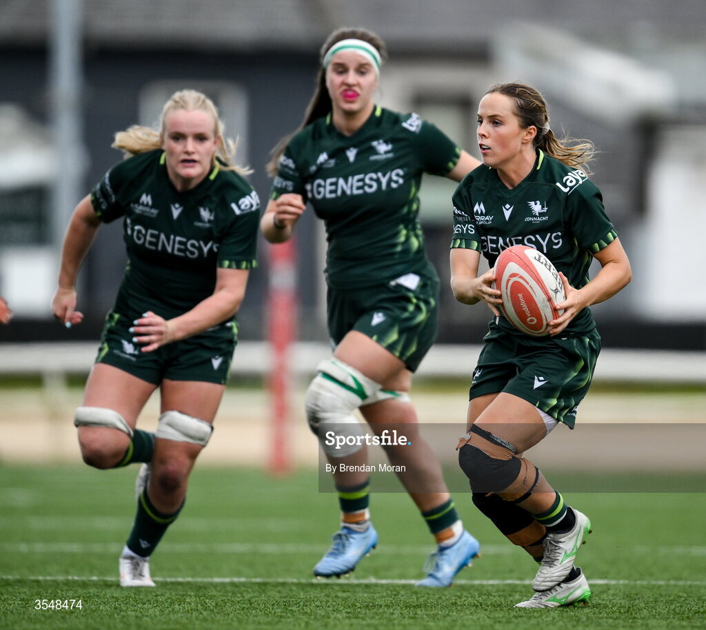 22 August 2026; Aoibheann Reilly of Connacht during the Vodafone Womens Interprovincial Championship Round 3 match between Connacht and Munster at Dexcom Stadium in Galway. Photo by Brendan Moran/Sportsfile