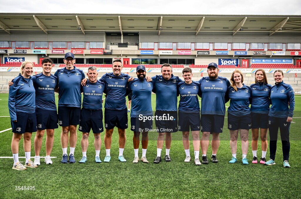 22 August 2026; Leinster coaching staff after the Vodafone Womens Interprovincial Championship Round 3 match between Ulster and Leinster at Affidea Stadium in Belfast. Photo by Shauna Clinton/Sportsfile