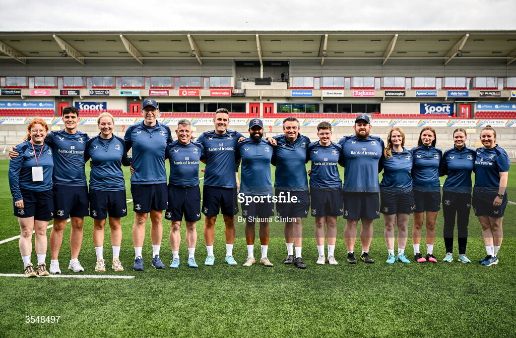 22 August 2026; Leinster coaching staff after the Vodafone Womens Interprovincial Championship Round 3 match between Ulster and Leinster at Affidea Stadium in Belfast. Photo by Shauna Clinton/Sportsfile