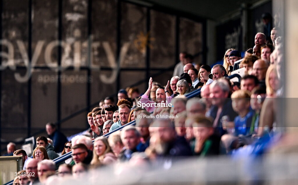 22 August 2026; Spectators during the PTSB Dublin Senior Club Football Championships Round 2 match between Skerries Harps and Thomas Davis at Parnell Park in Dublin. Photo by Piaras Ó Mídheach/Sportsfile