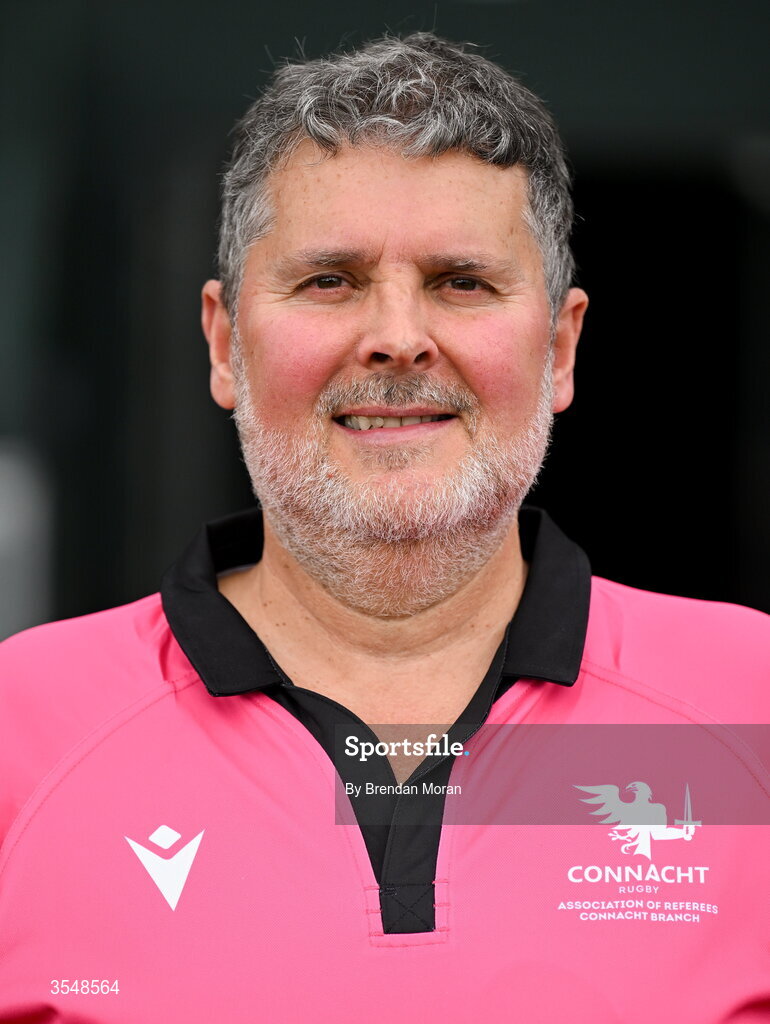 22 August 2026; Match official John Fitzmarice before the Vodafone Womens Interprovincial Championship Round 3 match between Connacht and Munster at Dexcom Stadium in Galway. Photo by Brendan Moran/Sportsfile
