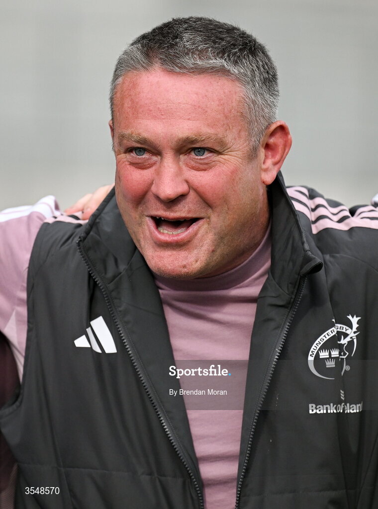 22 August 2026; Munster head coach Matt Brown after the Vodafone Womens Interprovincial Championship Round 3 match between Connacht and Munster at Dexcom Stadium in Galway. Photo by Brendan Moran/Sportsfile