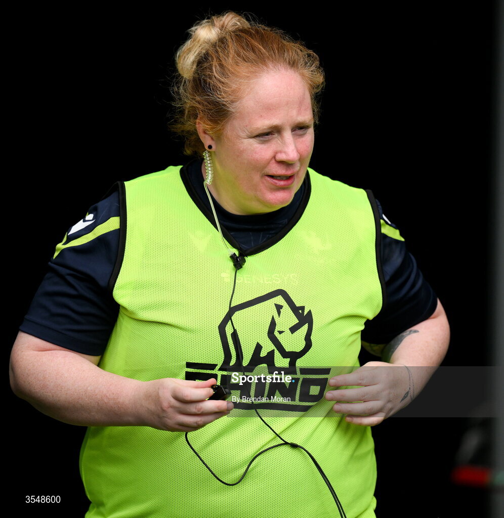 22 August 2026; Connacht defence coach Fiona Hayes before the Vodafone Womens Interprovincial Championship Round 3 match between Connacht and Munster at Dexcom Stadium in Galway. Photo by Brendan Moran/Sportsfile