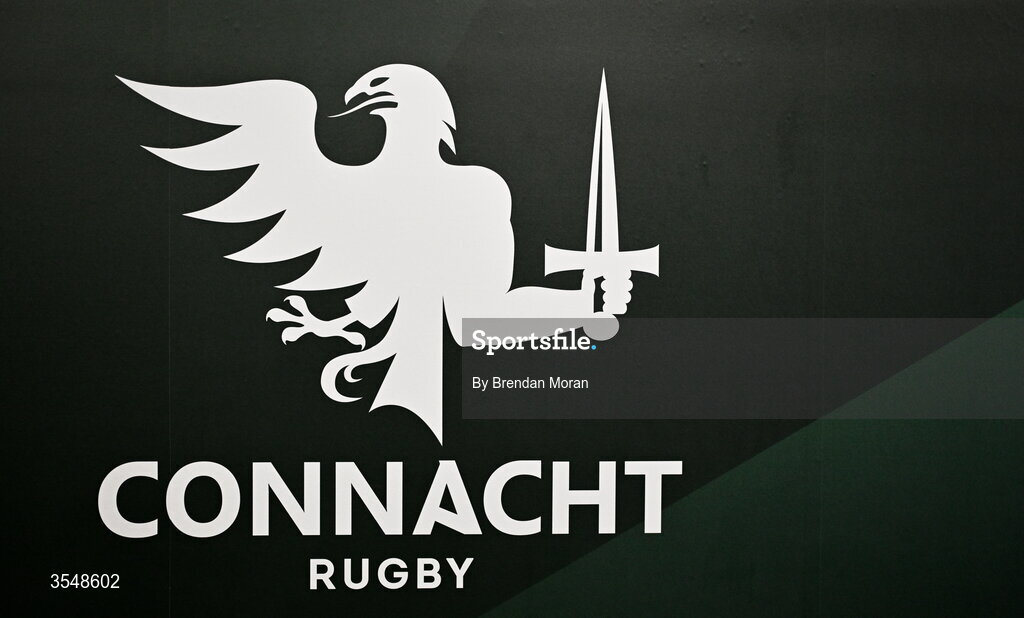 22 August 2026; The Connacht club crest before the Vodafone Womens Interprovincial Championship Round 3 match between Connacht and Munster at Dexcom Stadium in Galway. Photo by Brendan Moran/Sportsfile