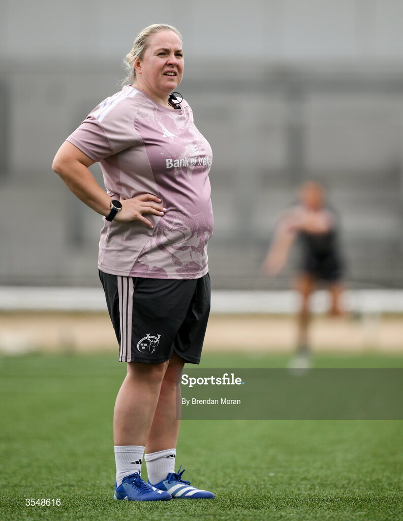 22 August 2026; Munster attack coach Niamh Briggs before the Vodafone Womens Interprovincial Championship Round 3 match between Connacht and Munster at Dexcom Stadium in Galway. Photo by Brendan Moran/Sportsfile