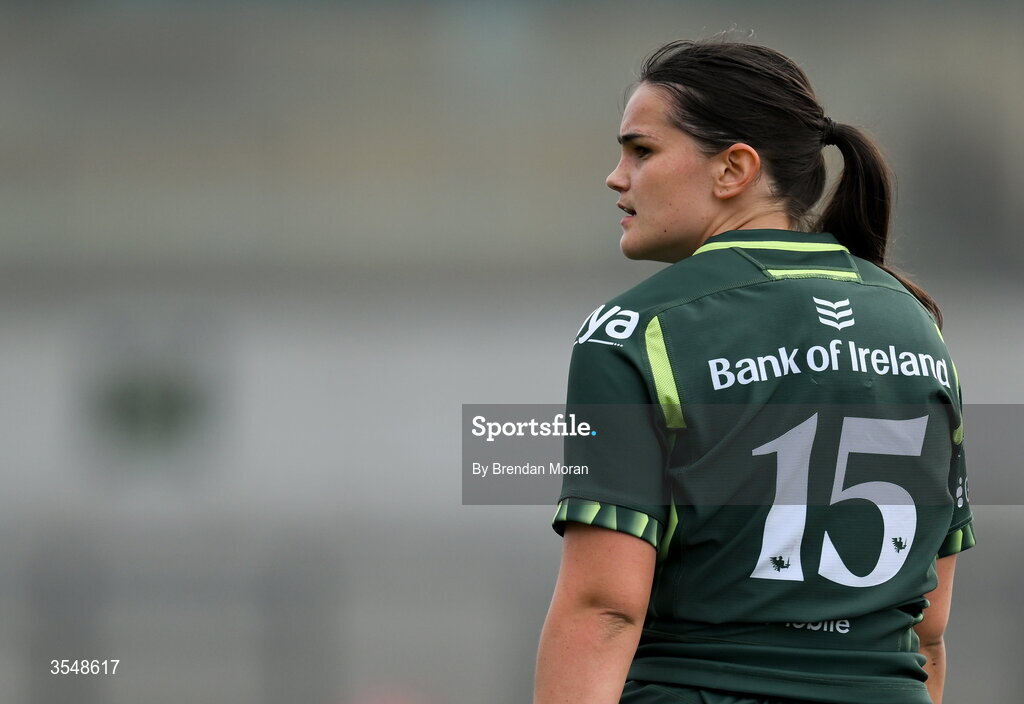 22 August 2026; Clara Barrett of Connacht during the Vodafone Womens Interprovincial Championship Round 3 match between Connacht and Munster at Dexcom Stadium in Galway. Photo by Brendan Moran/Sportsfile