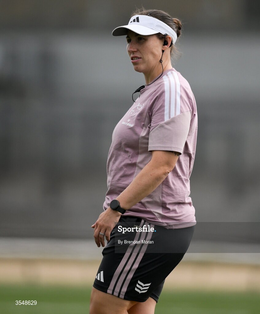22 August 2026; Munster forwards and skills coach Chloe Pearse during the Vodafone Womens Interprovincial Championship Round 3 match between Connacht and Munster at Dexcom Stadium in Galway. Photo by Brendan Moran/Sportsfile