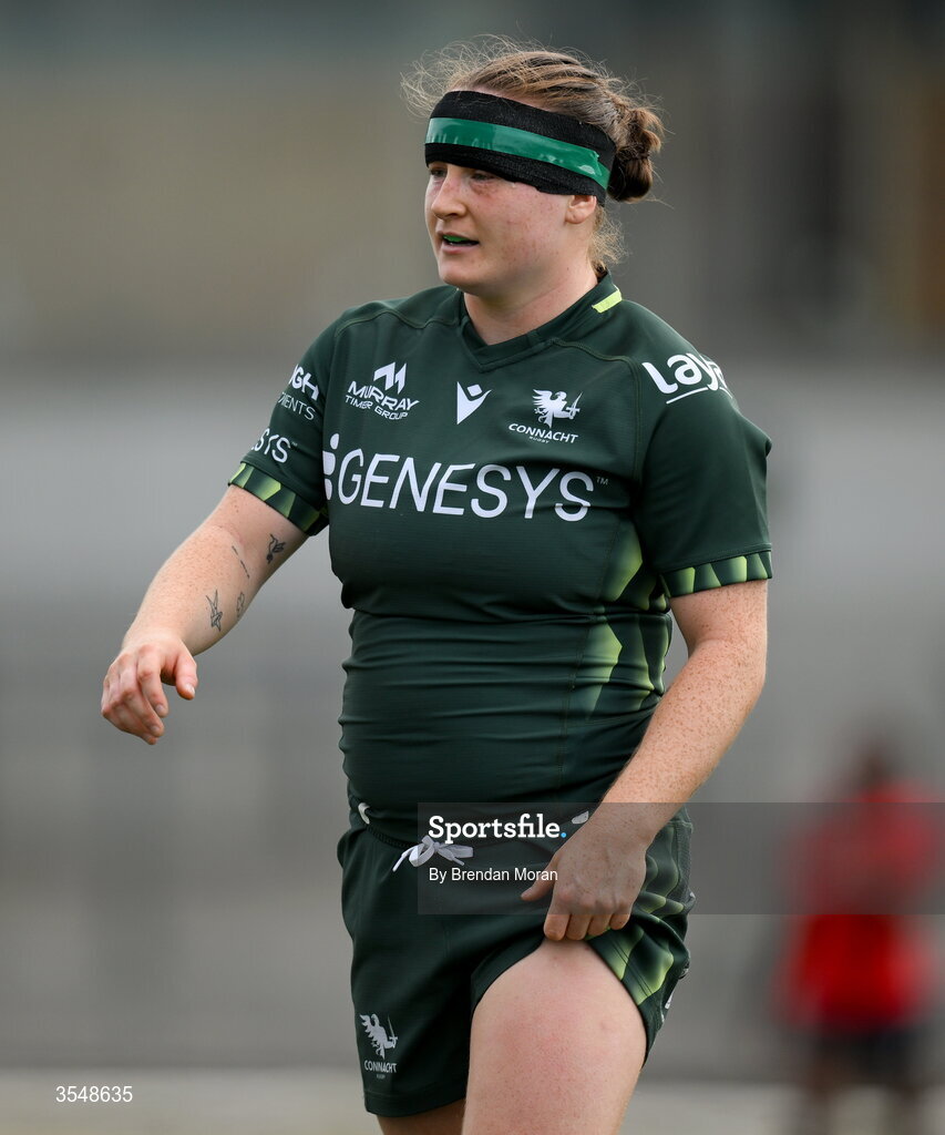 22 August 2026; Meabh Deely of Connacht during the Vodafone Womens Interprovincial Championship Round 3 match between Connacht and Munster at Dexcom Stadium in Galway. Photo by Brendan Moran/Sportsfile