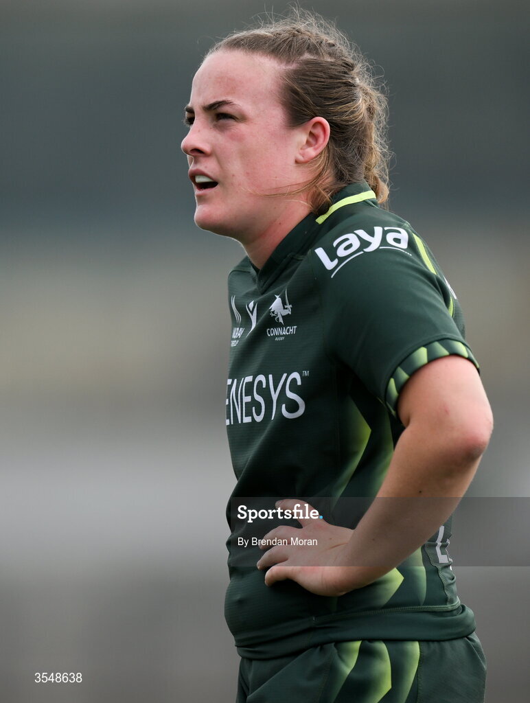 22 August 2026; Emma Kelly of Connacht during the Vodafone Womens Interprovincial Championship Round 3 match between Connacht and Munster at Dexcom Stadium in Galway. Photo by Brendan Moran/Sportsfile
