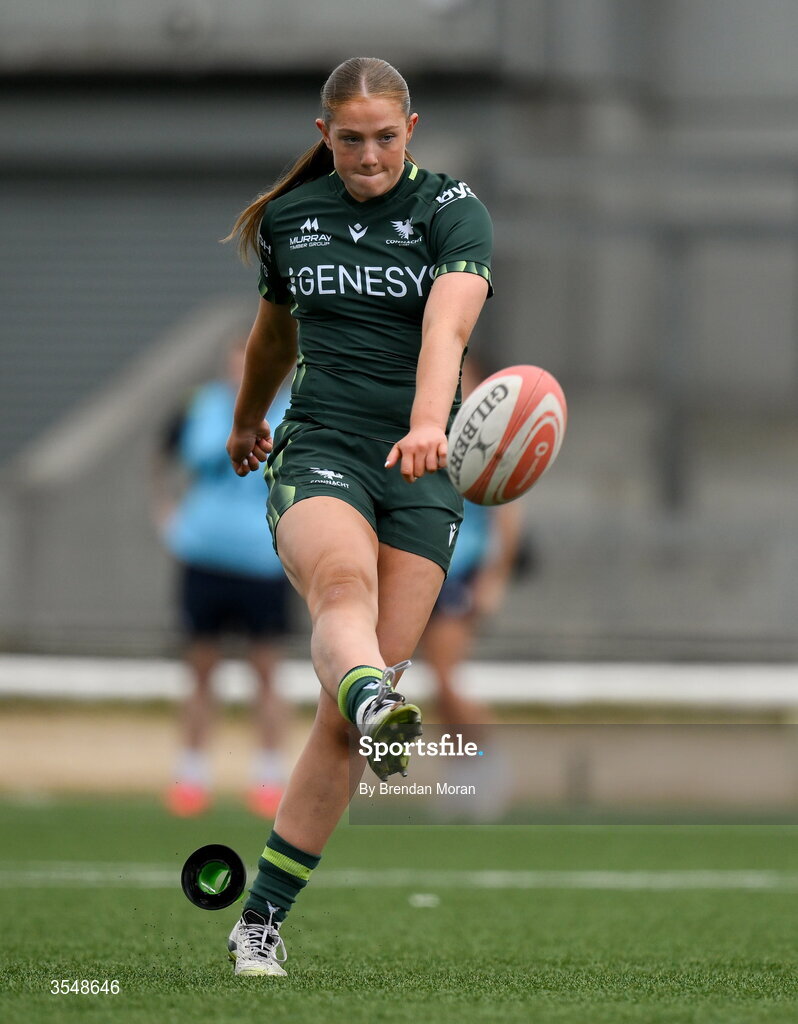 22 August 2026; Siofra Hession of Connacht during the Vodafone Womens Interprovincial Championship Round 3 match between Connacht and Munster at Dexcom Stadium in Galway. Photo by Brendan Moran/Sportsfile