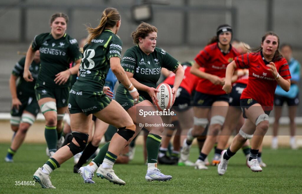 22 August 2026; Emma Fabby of Connacht during the Vodafone Womens Interprovincial Championship Round 3 match between Connacht and Munster at Dexcom Stadium in Galway. Photo by Brendan Moran/Sportsfile