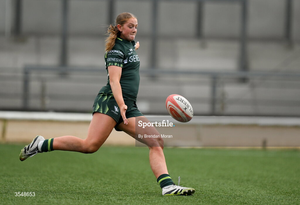 22 August 2026; Siofra Hession of Connacht during the Vodafone Womens Interprovincial Championship Round 3 match between Connacht and Munster at Dexcom Stadium in Galway. Photo by Brendan Moran/Sportsfile