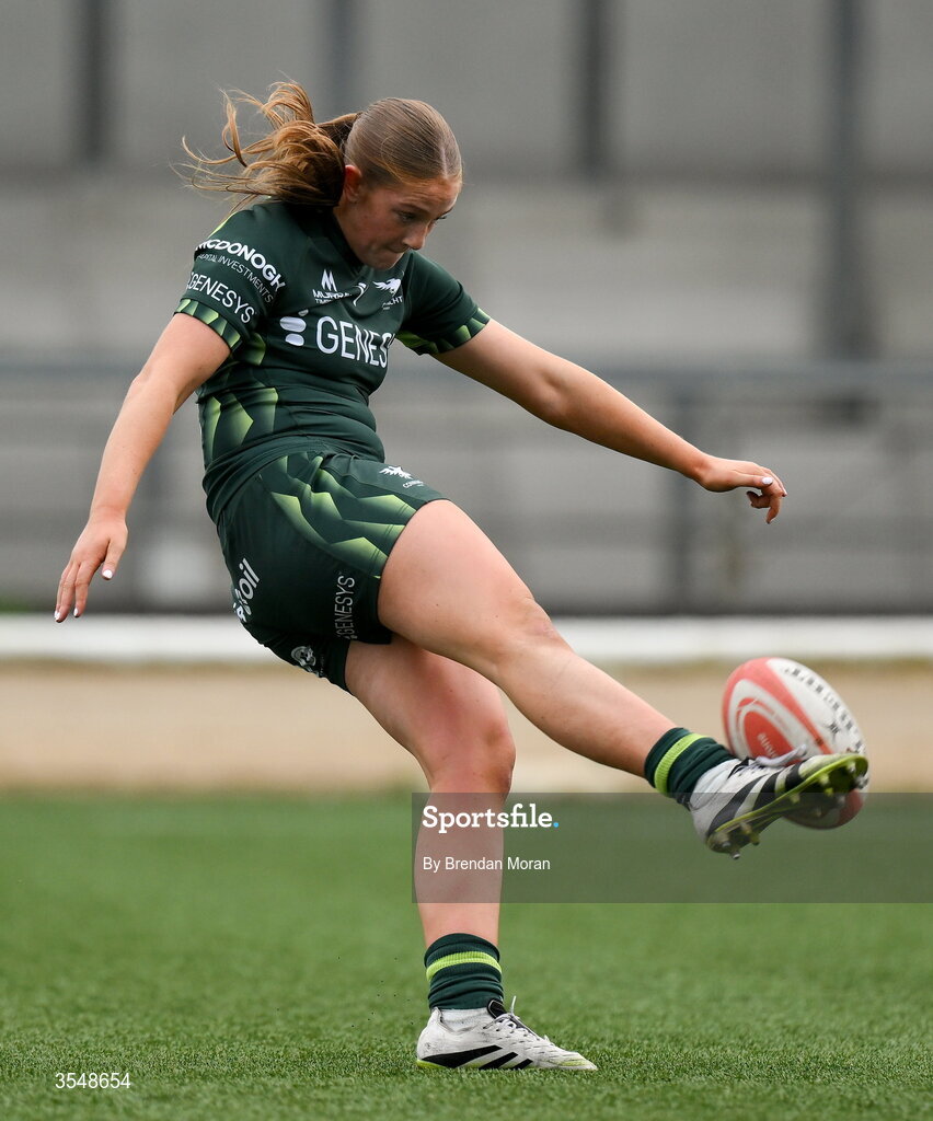 22 August 2026; Siofra Hession of Connacht during the Vodafone Womens Interprovincial Championship Round 3 match between Connacht and Munster at Dexcom Stadium in Galway. Photo by Brendan Moran/Sportsfile