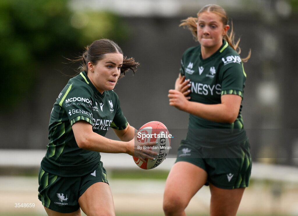 22 August 2026; Emily Foley of Connacht during the Vodafone Womens Interprovincial Championship Round 3 match between Connacht and Munster at Dexcom Stadium in Galway. Photo by Brendan Moran/Sportsfile