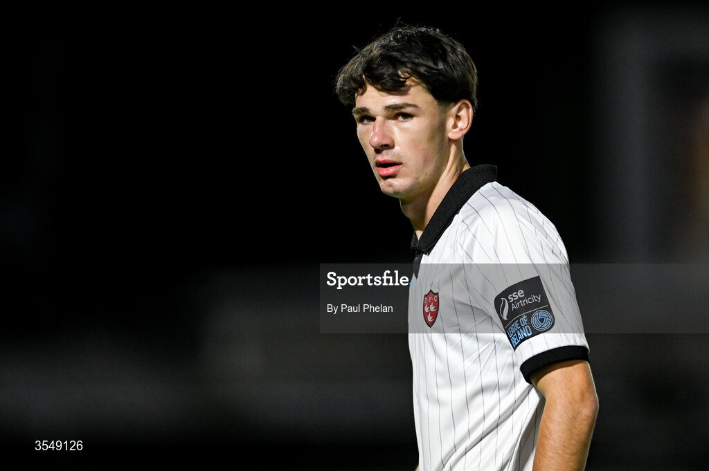 21 August 2026; Shane Tracey of Dundalk during the SSE Airtricity Men’s Premier Division match between Dundalk and Galway United at Oriel Park in Dundalk, Louth. Photo by Paul Phelan/Sportsfile