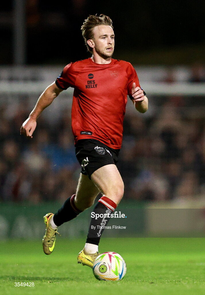 21 August 2026; Darragh Power of Bohemians during the SSE Airtricity Men’s Premier Division match between Bohemians and Derry City at Dalymount Park in Dublin. Photo by Thomas Flinkow/Sportsfile