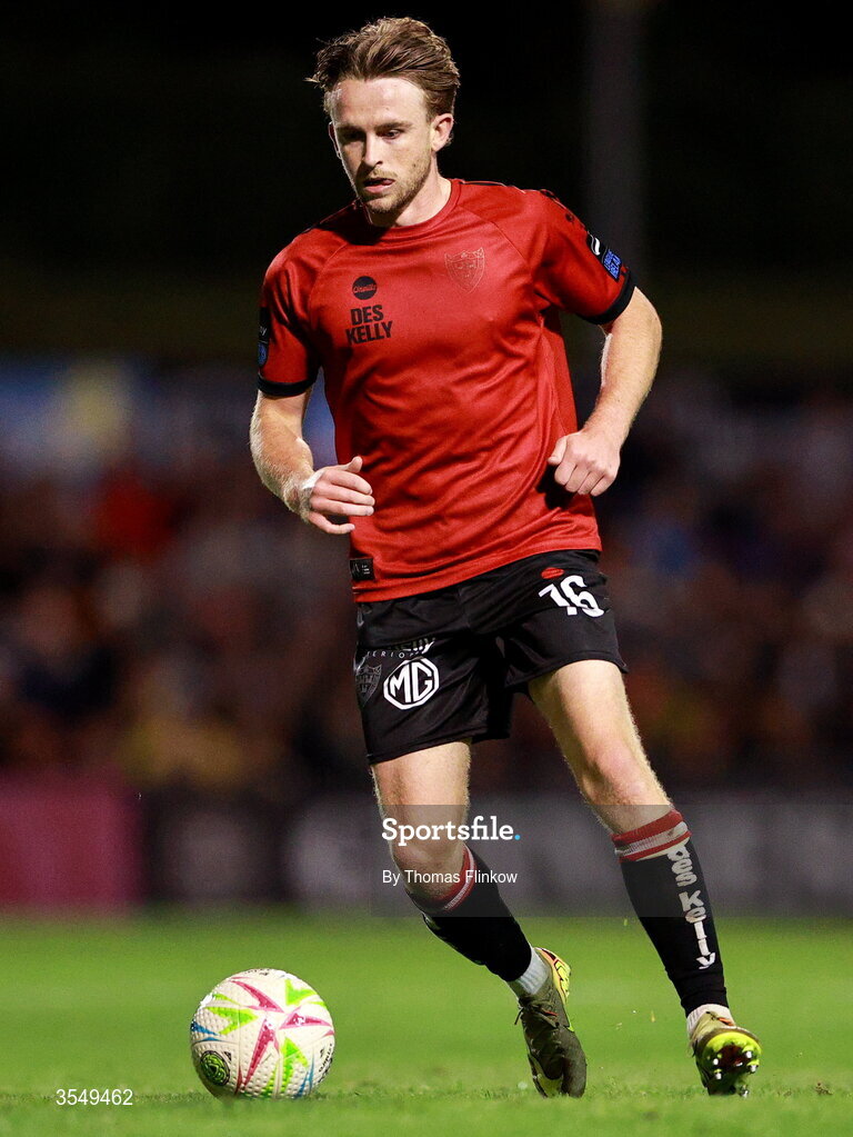 21 August 2026; Darragh Power of Bohemians during the SSE Airtricity Men’s Premier Division match between Bohemians and Derry City at Dalymount Park in Dublin. Photo by Thomas Flinkow/Sportsfile