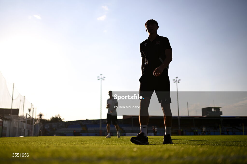 28 August 2026; Ronan Teahan of Dundalk before the SSE Airtricity Men’s Premier Division match between Drogheda United and Dundalk at Sullivan & Lambe Park in Drogheda, Louth. Photo by Ben McShane/Sportsfile