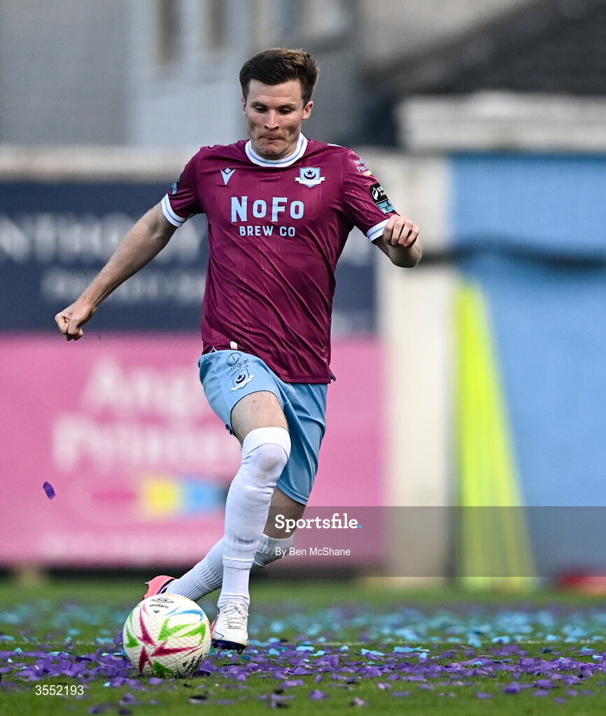 28 August 2026; Conor Kane of Drogheda United during the SSE Airtricity Men’s Premier Division match between Drogheda United and Dundalk at Sullivan & Lambe Park in Drogheda, Louth. Photo by Ben McShane/Sportsfile