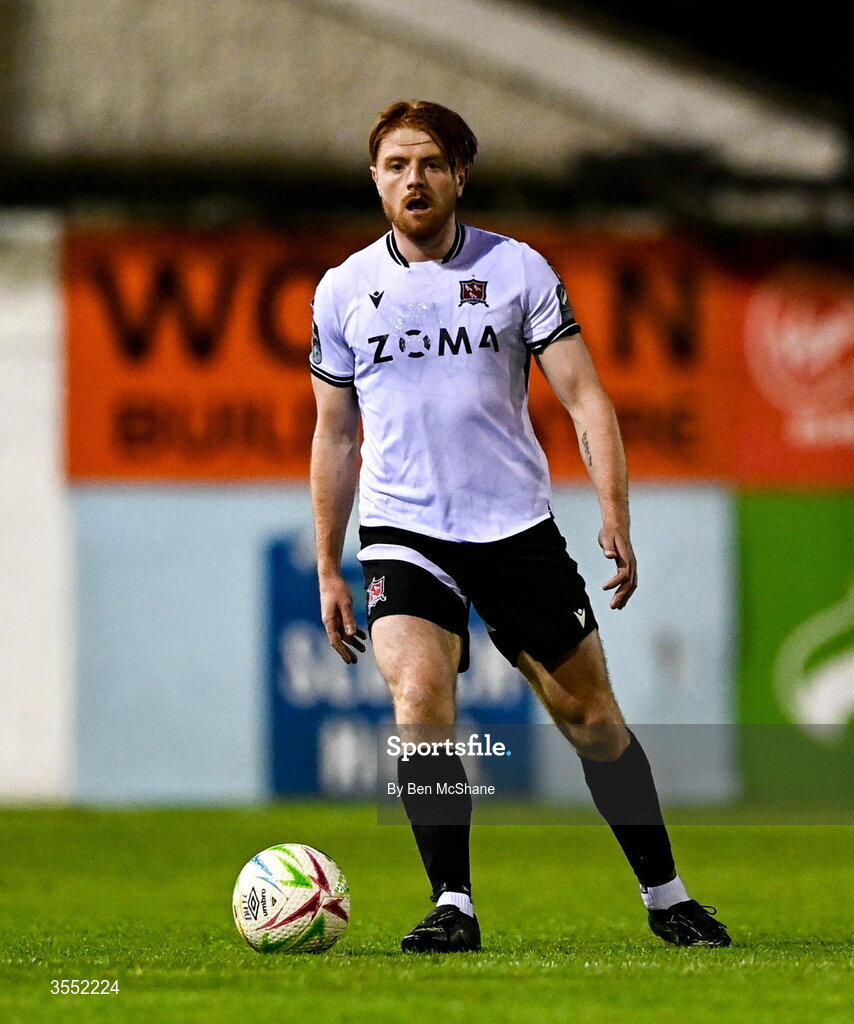 28 August 2026; Aodh Dervin of Dundalk during the SSE Airtricity Men’s Premier Division match between Drogheda United and Dundalk at Sullivan & Lambe Park in Drogheda, Louth. Photo by Ben McShane/Sportsfile