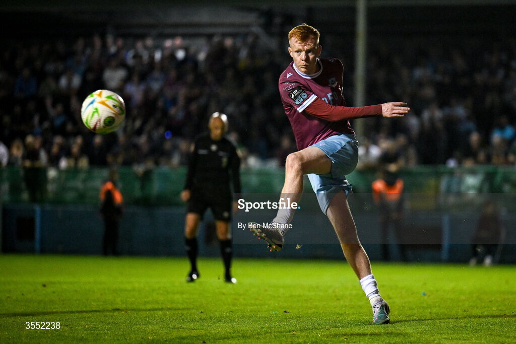 28 August 2026; Shane Farrell of Drogheda United during the SSE Airtricity Men’s Premier Division match between Drogheda United and Dundalk at Sullivan & Lambe Park in Drogheda, Louth. Photo by Ben McShane/Sportsfile