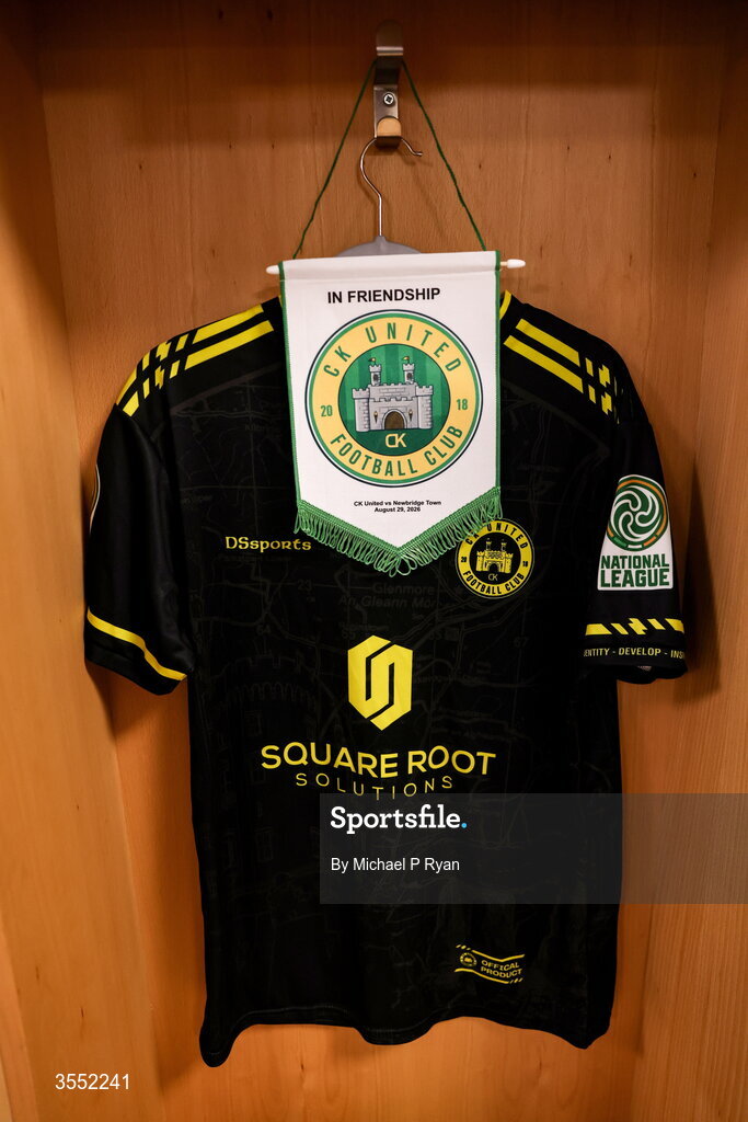 29 August 2026; A general view of the CK United dressingroom before the FAI National League Group 3 match between CK United and Newbridge Town at SETU Sports Complex in Carlow. Photo by Michael P Ryan/Sportsfile
