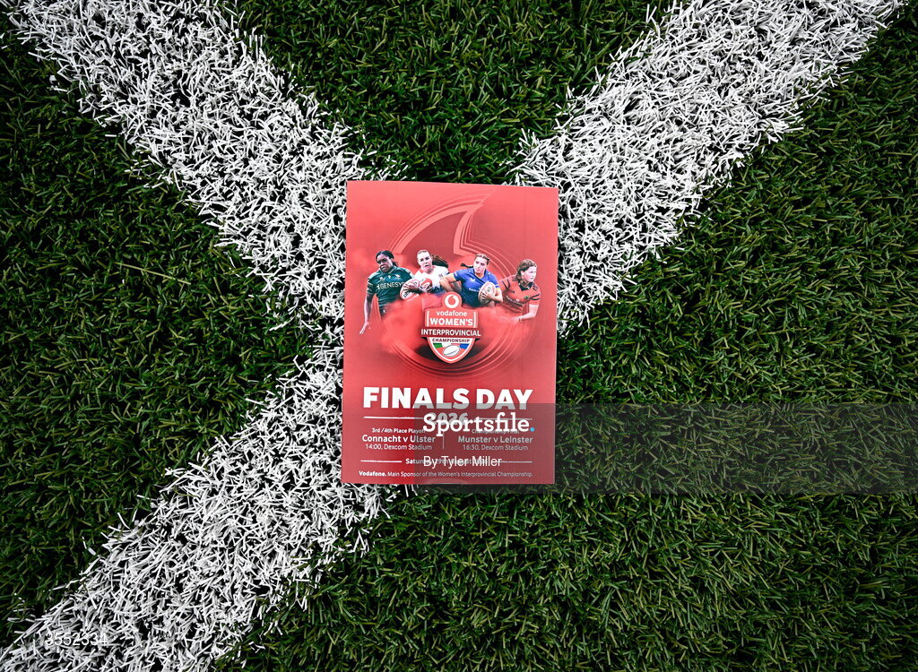29 August 2026; A general view of the match programme before the Vodafone Womens Interprovincial Championship final match between Munster and Leinster at Dexcom Stadium in Galway. Photo by Tyler Miller/Sportsfile