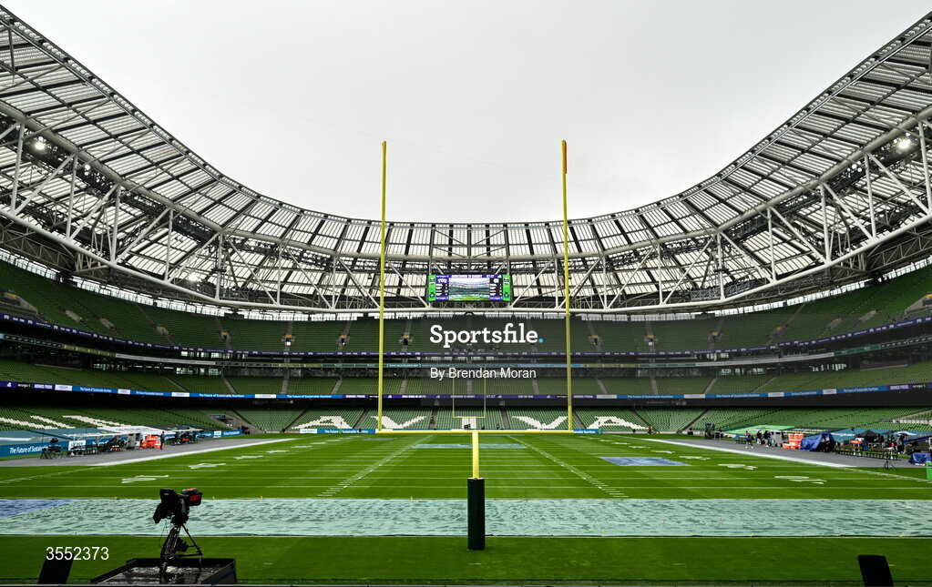 29 August 2026; A general view of Aviva Stadium before the 2026 Aer Lingus College Football Classic match between TCU and North Carolina in Dublin. Photo by Brendan Moran/Sportsfile