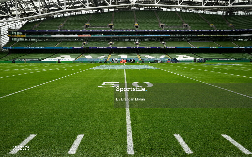 29 August 2026; A general view of Aviva Stadium before the 2026 Aer Lingus College Football Classic match between TCU and North Carolina in Dublin. Photo by Brendan Moran/Sportsfile